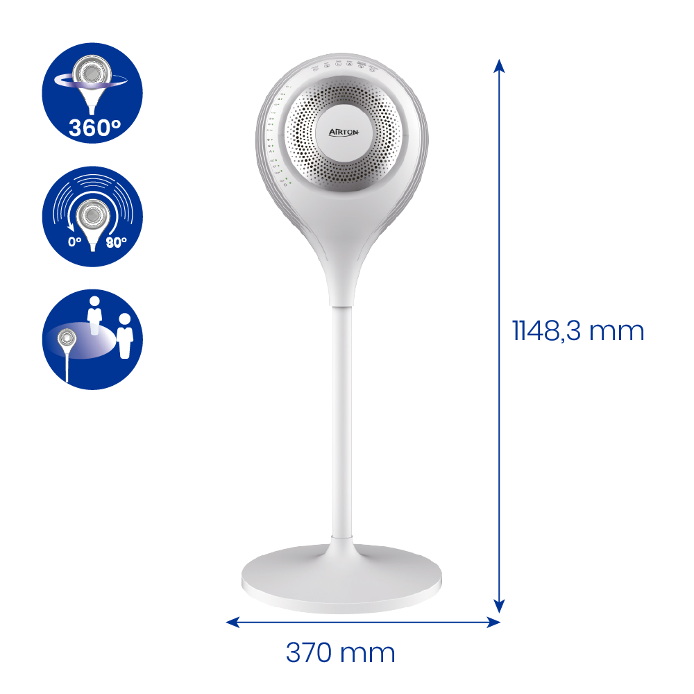 caracteristiques ventilateur blanc design orientable (4468825587755)